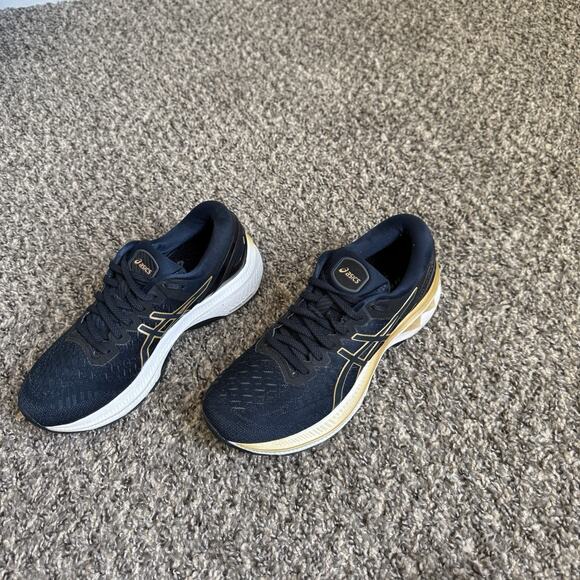 ASICS Gel-Kayano 27 Womens Running Training Sneakers Shoe Size 7.5 Blue Gold - Picture 3 of 9